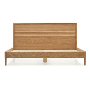 Kave Home - Lenon Bett aus Eichenholz und Eichenfurnier für Matratze von 160 x 200 cm FSC MIX Credit