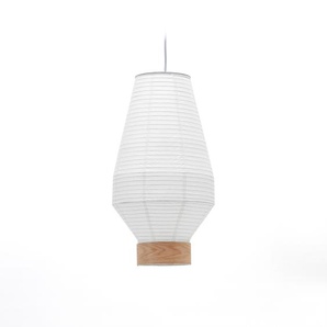 Kave Home - Hila Lampenschirm aus weißem Papier und Furnierholz Ø 30 cm