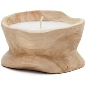 Kave Home - Maelia Kerze aus Holz mit natürlichem Finish Ø 20 cm