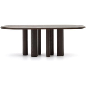 Kave Home - Mailen ovaler Tisch aus Eschenfurnier mit dunklem Finish Ã˜ 220 x 105 cm