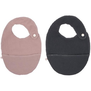 Kave Home - Marinet Lätzchen, 2er Set, 100% Bio-Baumwolle, rosa und blau