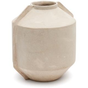 Kave Home - Meja Vase aus PappmachÃ© in Beige 38 cm