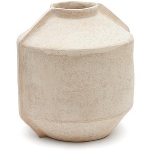 Kave Home - Meja Vase aus Pappmaché in Beige 47 cm