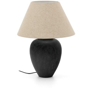 Kave Home - Mercadal Tischlampe aus Keramik mit schwarzem Finish