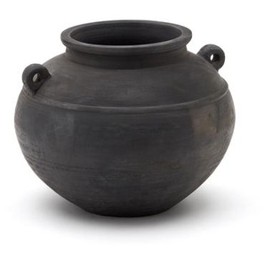 Kave Home - Mesut Vase aus Terrakotta in Schwarz 32 cm