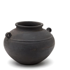 Kave Home - Mesut Vase aus Terrakotta in Schwarz 38,5 cm