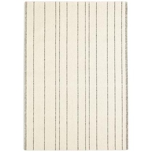 Kave Home - Micol Teppich aus Wolle in Beige und Streifen in Schwarz 160 x 230 cm