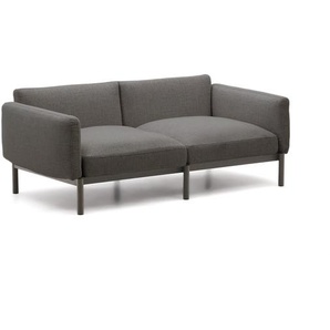 Kave Home - Modulares 2-Sitzer-Sofa fÃ¼r Outdoor Sorells Aluminium und Polsterung in Grau 201 cm