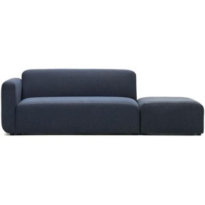 Kave Home - Neom modulares 2-Sitzer-Sofa mit Randmodul Blau 244 cm