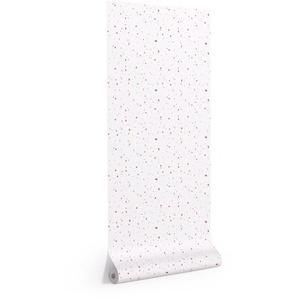 Kave Home - Nerta weiße Tapete mit Terrakotta und rosa Terrazzo-Druck 10x0,53 m FSC MIX Credit