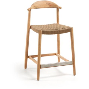Kave Home - Nina Hocker aus massivem Akazienholz Höhe 62 cm