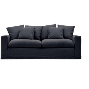 Kave Home - Nora 3 Sitzer Sofa mit abziehbaren KissenbezÃ¼gen aus Leinen und Baumwolle anthrazitgrau 24