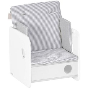 Kave Home - Nuun Hochstuhl Kissen, 100% Bio-Baumwolle (GOTS), blaue Streifen