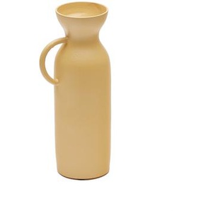 Kave Home - Pelras Vase aus Aluminium in Senfgelb 25 cm