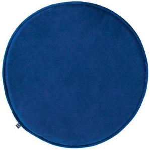 Kave Home - Rimca Sitzkissen, rund, Samt, blau, Ã˜ 35 cm