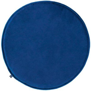 Kave Home - Rimca Sitzkissen, rund, Samt, blau, Ø 35 cm