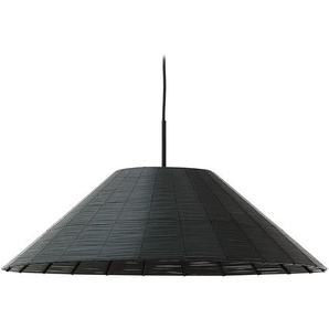 Kave Home - Saranella Schirm für Deckenlampe aus synthetischem Rattan schwarz Ø 70 cm