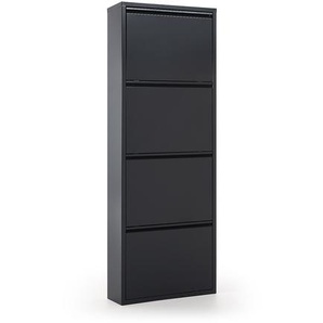 Kave Home - Schuhschrank Ode 50 x 136 cm 4 Türen schwarz