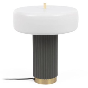 Kave Home - Serenella Tischlampe aus Metall mit weiÃŸ und grÃ¼n lackiertem Finish