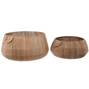 Kave Home - Set Estibalis aus 2 runden Körben 100% Jute mit natürlichem Finish