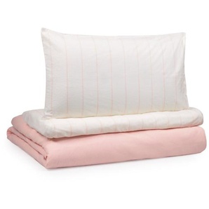 Kave Home - Set Gaitana Bettbezug, Spannbettlaken und Kissenbezug Bio-Baumwolle GOTS rosa 60 x 120 cm