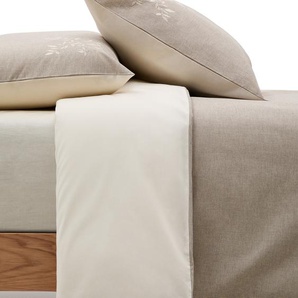 Kave Home - Set Sotela Bezug für Bettdecke und Kopfkissen mit gestickten Streifen 100% Baumwolle Perka