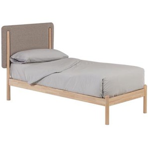 Kave Home - Shayndel Bett aus massivem Kautschukholz für Matratze von 90 x 190 cm