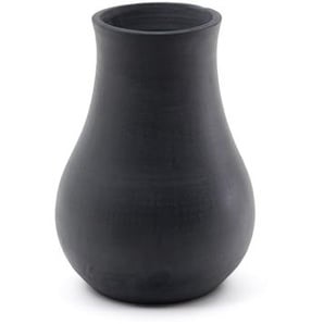 Kave Home - Silaia Vase aus Terrakotta mit schwarzem Finish 30 cm