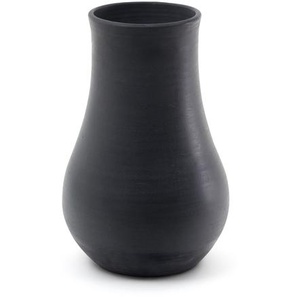 Kave Home - Silaia Vase aus Terrakotta mit schwarzem Finish 34 cm