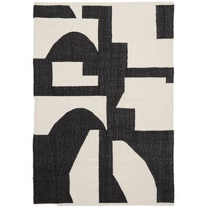 Kave Home - Sotty Teppich aus Baumwolle weiÃŸ und schwarz 160 x 230 cm