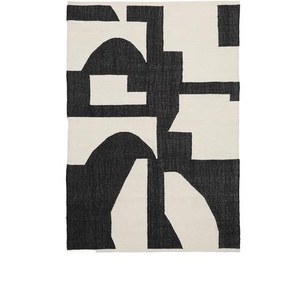 Kave Home - Sotty Teppich aus Baumwolle weiß und schwarz 160 x 230 cm