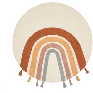 Kave Home - Tadea runder Teppich 100% Baumwolle Regenbogen mehrfarbig 100 cm