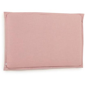 Kave Home - Tanit Bettkopfteil mit abnehmbarem Bezug aus Leinen rosa fÃ¼r Bett von 160 cm