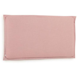 Kave Home - Tanit Bettkopfteil mit abnehmbarem Bezug aus Leinen rosa fÃ¼r Bett von 200 cm