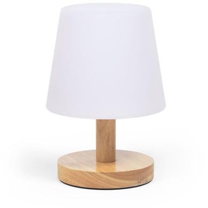 Kave Home - Tischlampe Ambar aus Polyethylen und Holz