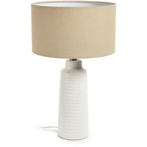 Kave Home - Tischlampe Mijal aus Keramik mit weißem Finish
