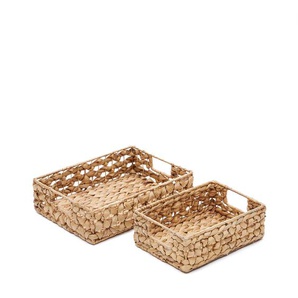 Kave Home - Tressa Set aus 2 Kisten aus Naturfasern 27 x 20 cm / 36 x 27 cm