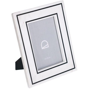 Kave Home - Vittoria Bilderrahmen aus schwarzem und weiÃŸem Marmor 25 x 20 cm