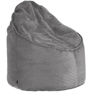 Kave Home - Wilma Pouf breiter Cord grau Ø 80 cm