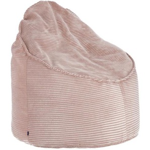 Kave Home - Wilma Pouf breiter Cord rosa Ã˜ 80 cm