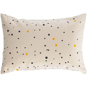 Kave Home - Xiel Kissenbezug, Punkte, 100% Bio-Baumwolle (GOTS), schwarz und gelb, 30 x 50 cm