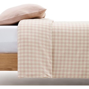 Kave Home - Yanil Bettwäscheset aus Bettdecken- und Kopfkissenbezug und Bettlaken 100% Baumwolle Karos