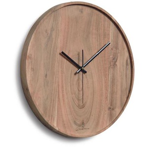 Kave Home - Zakie runde Wanduhr aus massivem Akazienholz naturbelassen Ø 30 cm