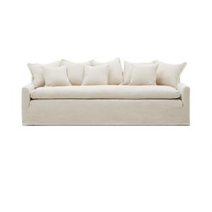 Kave Home - Zenira 3-Sitzer-Sofa mit abnehmbarem Bezug und Kissen aus Baumwolle und Leinen beige 230 c