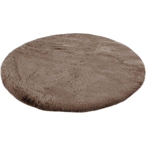 Kayoom Badematte Rabbit, Höhe 22 mm, rutschhemmend beschichtet, fußbodenheizungsgeeignet, Polyester, rund, weiche Kaninchenfell Haptik, Badezimmer, Kinderzimmer, Schlafzimmer