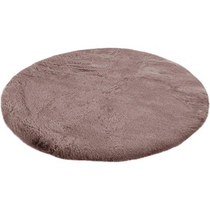 Kayoom Badematte Rabbit, Höhe 22 mm, rutschhemmend beschichtet, fußbodenheizungsgeeignet, Polyester, rund, weiche Kaninchenfell Haptik, Badezimmer, Kinderzimmer, Schlafzimmer