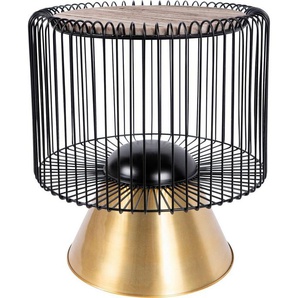 Kayoom Beistelltisch Malibu 125, Runde Platte aus original Marmor, pflegeleicht (1-St), ø-Marmorplatte: ca. 40 cm, angesagtes Metalldesign, pflegeleicht