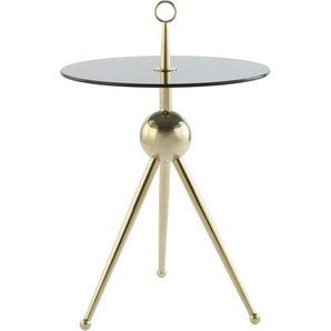 Kayoom Beistelltisch Ontario 325, Runde Glasplatte aus Sicherheitsglas, 100% Edelstahl (1-St), Minimalistisch, Gestell in Tripod-Design, mit Tragering