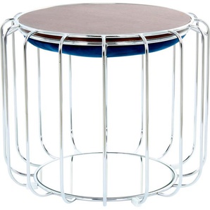 Kayoom Beistelltisch Pouf Comfortable 110, abnehmbares und wendbares Oberteil (1-St), praktisch umzuwandeln in Tisch oder Hocker, mit Spiegelglas