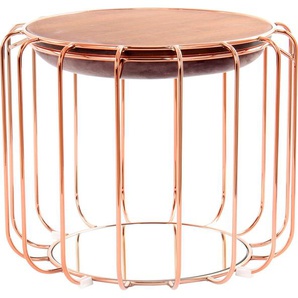 Kayoom Beistelltisch Pouf Comfortable 110, abnehmbares und wendbares Oberteil (1-St), praktisch umzuwandeln in Tisch oder Hocker, mit Spiegelglas